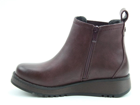 Heavenly Feet New Rolo2 Burgundy Womens Zip Up Ankle Boots