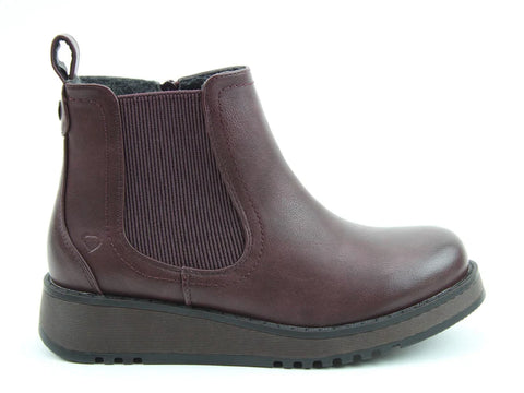 Heavenly Feet New Rolo2 Burgundy Womens Zip Up Ankle Boots