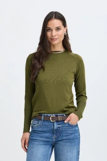 B.Young Womens 20815301 Avocado BYMMORLA Long Cuff Sweater