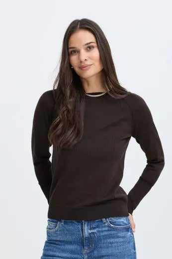 B.Young Womens 20815301 Java Brown BYMMORLA Long Cuff Sweater