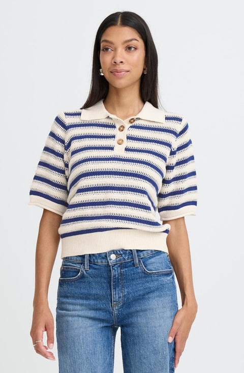 B.YOUNG BYMIKALA POLO JUMPER 20818398 MEDIEVAL BLUE