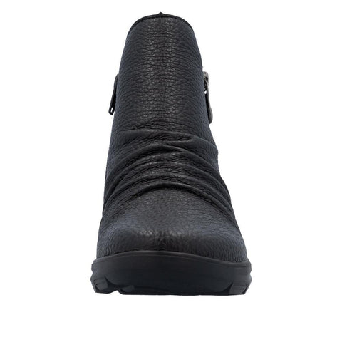 Rieker Z0056-00 Black Womens Casual Comfort Zip Up Water Resistant Ankle Boots