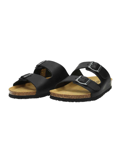 Plakton 180010 Beta Black Leather Womens Casual Stylish Open Toe Sandals