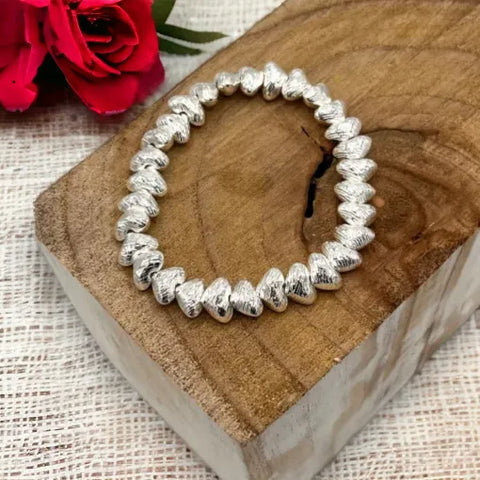 Jess and Lou BR112S Silver Mini Heart Hypoallergenic & Nickel Free Bracelet