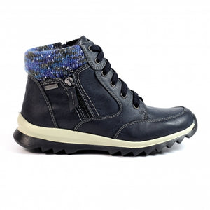 Lunar GLB115 Buttermere Navy Womens Casual Comfort Waterproof Zip/Lace Up Ankle Boots