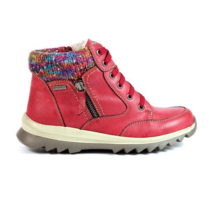 Lunar GLB115 Buttermere Red Womens Casual Comfort Waterproof Zip/Lace Up Ankle Boots