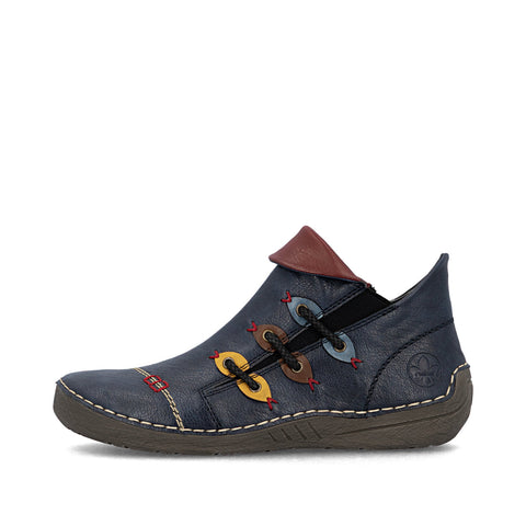 Rieker 72581-14 Blue Womens Casual Comfort Zip Up Ankle Boots