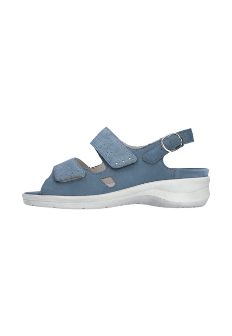 Waldlaufer 811016 305 263 Merle Denver Karin Cantadora Denim Silber Womens M Fitting Touch Fastening M Fitting Sandals