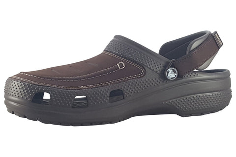 Crocs Yukon Vista II Literide Clog Espresso Mushroom Mens Slip On Leather Shoes Walking Casual Sandals