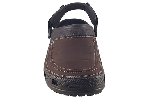 Crocs Yukon Vista II Literide Clog Espresso Mushroom Mens Slip On Leather Shoes Walking Casual Sandals
