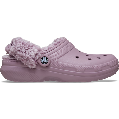 Crocs Classic Fleece Lined Clog Dusty Lilac Unisex Croslite Casual Slip On Shoes Lightweight Beach Slip On Clogs