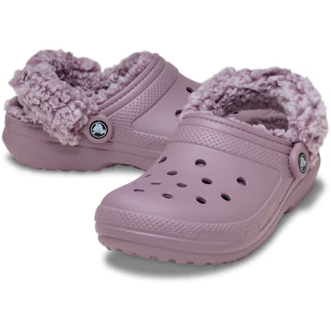 Crocs Classic Fleece Lined Clog Dusty Lilac Unisex Croslite Casual Slip On Shoes Lightweight Beach Slip On Clogs