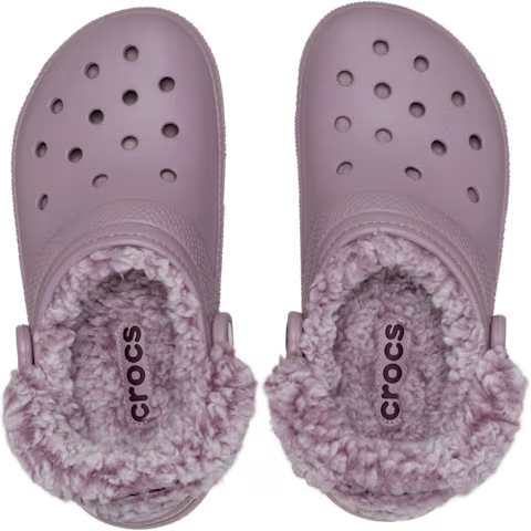 Crocs Classic Fleece Lined Clog Dusty Lilac Unisex Croslite Casual Slip On Shoes Lightweight Beach Slip On Clogs