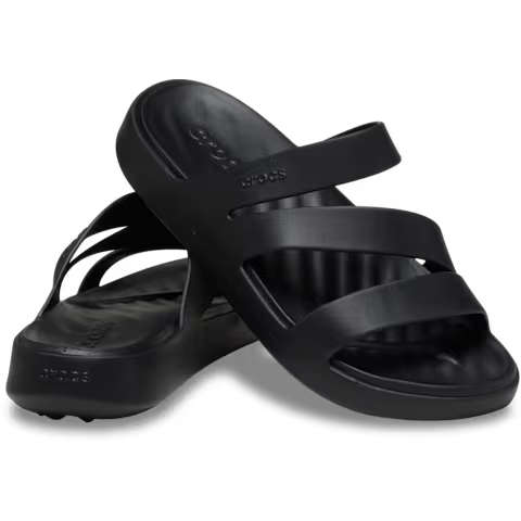 Crocs Getaway Strappy Black Womens Lightweight Soft Flexible Easy to Wear Sandals