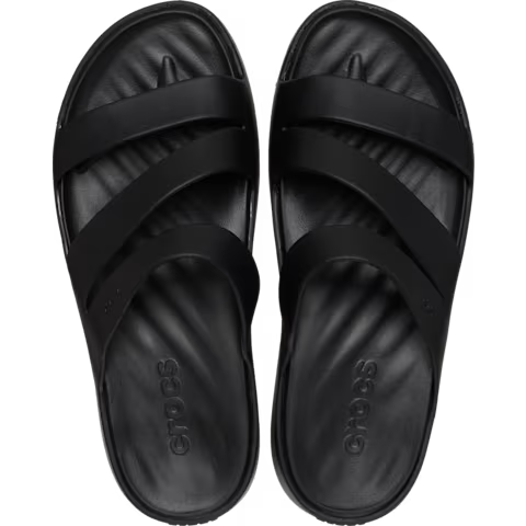 Crocs Getaway Strappy Black Womens Lightweight Soft Flexible Easy to Wear Sandals