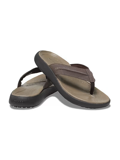 Crocs Yukon Vista II LiteRide Flip Espresso Mens Light Easy to Wear Flip Flops