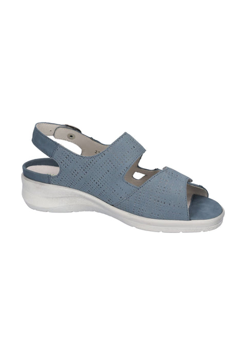 Waldlaufer 811016 305 263 Merle Denver Karin Cantadora Denim Silber Womens M Fitting Touch Fastening M Fitting Sandals
