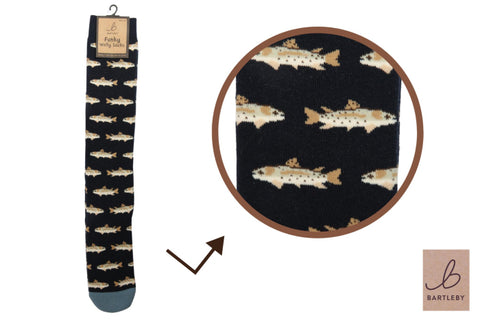 Bartleby Country Fishing Mens Funky Welly Socks