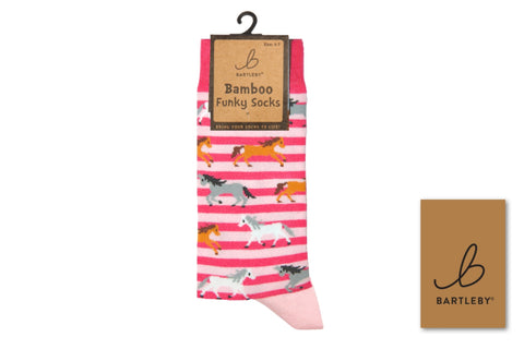 Bartleby Galloping Horses Womens Funky Bamboo Socks