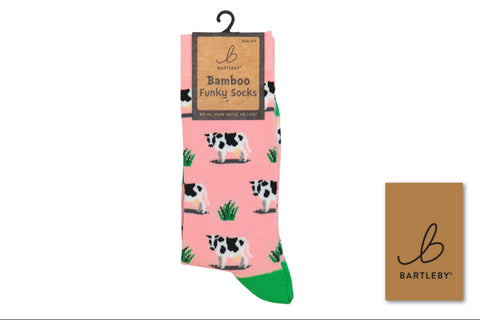 Bartleby Grazing Cow Womens Funky Bamboo Socks