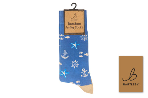 Bartleby Nautical  Mens Funky Bamboo Socks