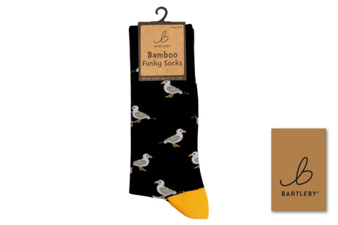Bartleby Seagull Mens Funky Bamboo Socks