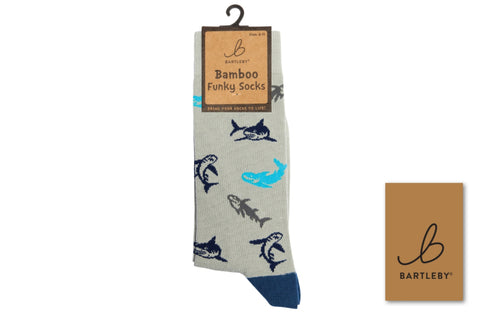 Bartleby Shark Mens Funky Bamboo Socks