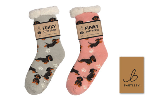 Bartleby Sausage Doggie Womens Sherpa Socks
