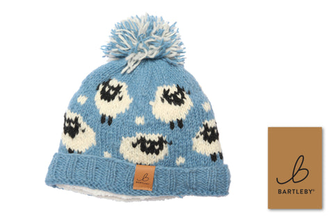 Bartleby Sheep Unisex Wool Bobble Hat Sherpa Lined