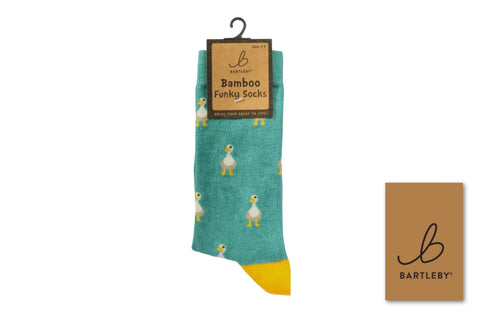 Bartleby White Duck Womens Funky Bamboo Socks