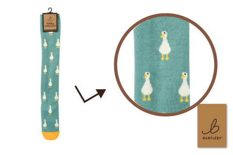 Bartleby White Duck Womens Funky Welly Socks