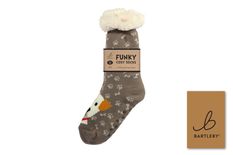Bartleby Playful Puppies Womens Sherpa Socks