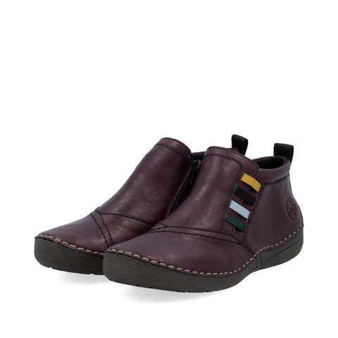 Rieker 52584-30 Red Womens Casual Comfort Zip Up Ankle Boots