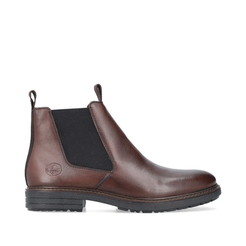 Rieker 33180-26 Brown Mens Casual Smart Leather Zip Up Ankle Boots