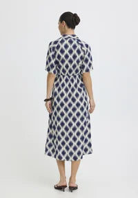 B.Young 20818764 Bymmjoella Shirt Dress 6 Ogee Ikat Med Blue