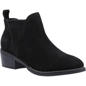 Hush Puppies Isobel Black Womens Suede Ankle Boots