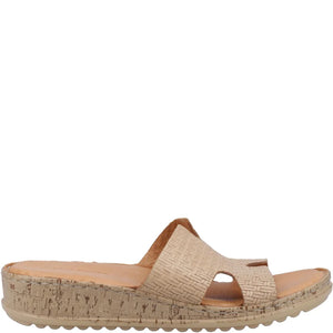 Hush Puppies Eloise Taupe Women's Leather Comfort Mules Sandals