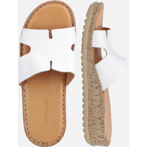 Hush Puppies Eloise White Women's Leather Comfort Mules Sandals