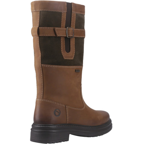 Cotswold Broadwell Tan/Green Womens Mid Waterproof Boots