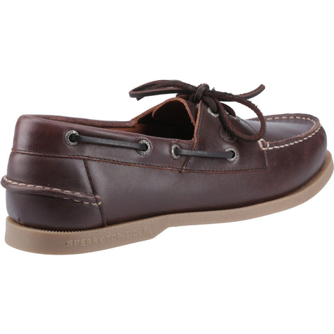 Sperry Tacoma Brown Mens Leather Boat Shoes