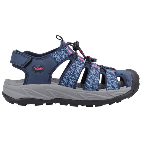 Cotswold Bibury Navy Fuchsia Womens Walking Leisure Touch Fastening Sandals