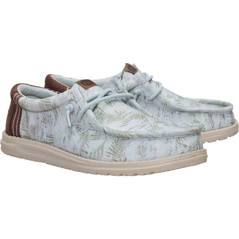 Dude Wally Washed Palm Harbor Green Mens Casual Comfort Canvas Deck Shoes