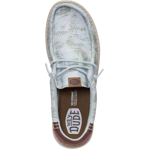 Dude Wally Washed Palm Harbor Green Mens Casual Comfort Canvas Deck Shoes