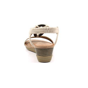 Lunar JLH441BG Genoa Beige Womens Beaded Sandals