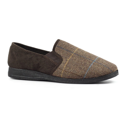 Lazy Dogz Harrison II Brown Mens Comfort Memory Foam Slippers
