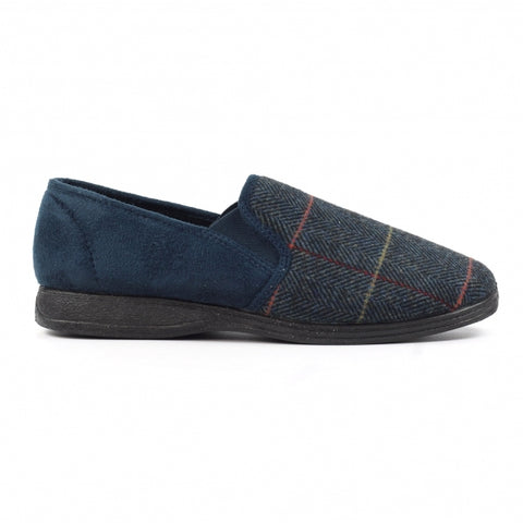 Lazy Dogz Harrison II Navy Mens Comfort Memory Foam Slippers