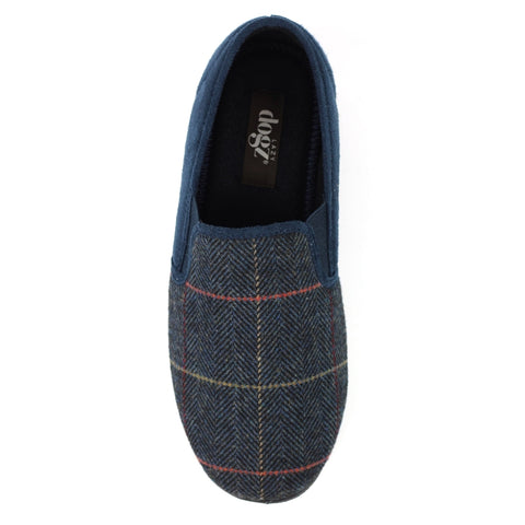 Lazy Dogz Harrison II Navy Mens Comfort Memory Foam Slippers