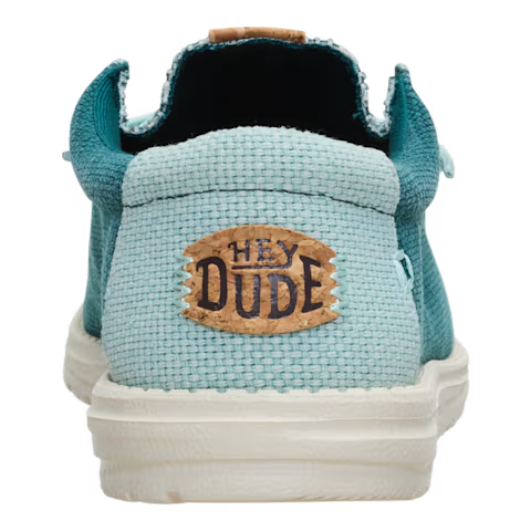 Hey Dude Mens Wally Braided Deep Green/Harbor Grey Textile Slip On Shoes