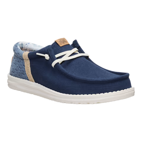 Hey Dude Wally Funk Summer Stitch Navy Blazer Multi Men's Slip On Canvas Shoes
