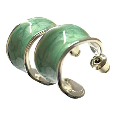 Jess and Lou ER189B Chunky Hoop Pearlescent Hypoallergenic and Nickel Free Earrings